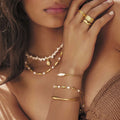 Pulseira Ouro 18k Detalhes Minimalista