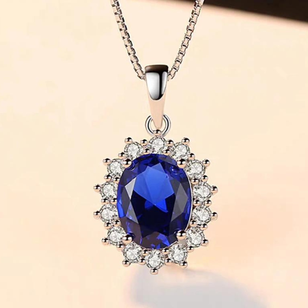 Colar Elegante com Pedra de Zircônia Azul