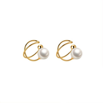 Brinco de Pressão Dourado Perola